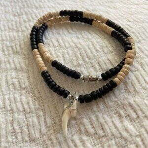 Shark Tooth Coconut Shell Necklace